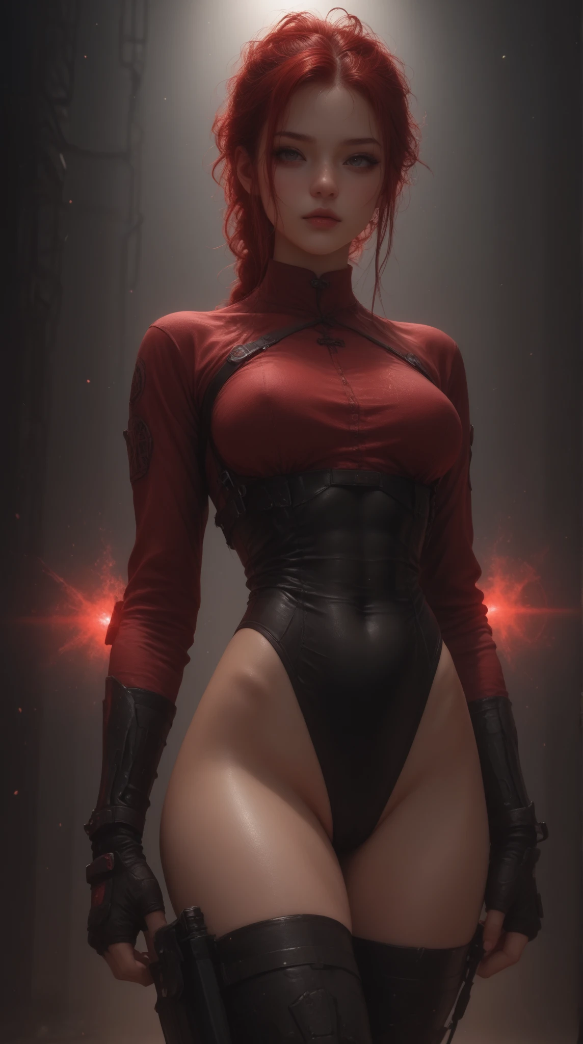 1girl, sticking out her tongue pink lingerie with a stockings, best quality, ultra high res, (photorealistic:1.4),(RAW photo:1.2), (photorealistic:1.4),(masterpiece:1.4),(best quality:1.4),ultra high res,HDR,8k resolution, blush, bodysuit, (((glow skin))), smile face, rounded breasts with teats, (((dark red colored hair))),jacket, medium breasts, latex bodysuit, long hair, pink bodysuit, rifle, street,best quality, ultra high res,(masterpiece:1.4),(best quality:1.4),ultra high res,HDR,8k resolution, blush, bodysuit, breasts, grey hair,jacket, large breasts, latex bodysuit, long hair, mosaic censoring, pink bodysuit, rifle, simple background, dslr, full body, wide view