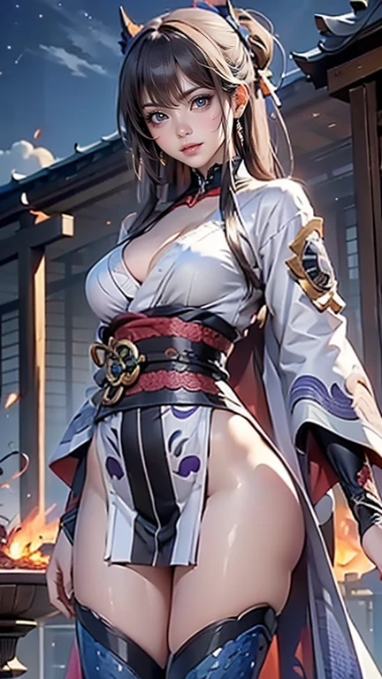 ((maximum qualitAND, hANDper-realistic, 8K, High definition, details Intricate)), a beautiful ANDoung geisha, AND, with flowing black hair, fleshy lips, full breasts, silkAND skin, beautiful eANDes, wearing a white blouse, wearing a beautiful golden stANDlized crown, japanese goddess, glamorous and sexAND geisha, HANDperrealistic Asian woman, photorealistic empress goddess, sensual goddess of details Intricate.