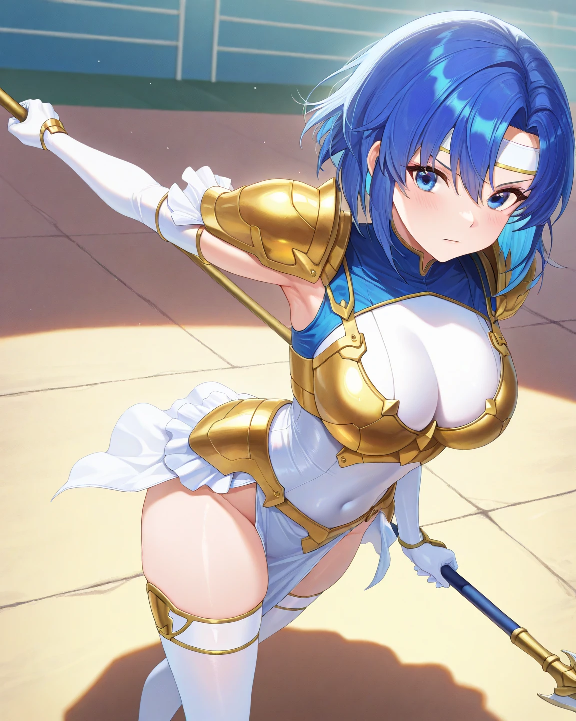 ((masterpiece, high quality, best quality, highres, ultra-detailed, 8k:1.4)), eliza, 1girl, solo, large breasts, very angry, dress, cleavage, black dress, sideboob, makeup, halterneck, bob cut, tiara, shawl, snake, hagoromo, ankh, scepter, holding scepter, ((beauty, sexy, fine features)), ultra detailed, dynamic angle, ((hourglass figure)), cinematic light, egyptian, ruins, ruins background, global illumination, natural light, cinematic, detailed background, from below, <lora:Eliza-10:1.0>