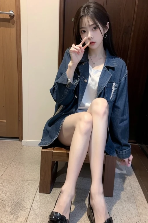 white short socks,Best quality at best,tmasterpiece,超高分辨率,(realisticlying:1.4),teens girl,Juvenile