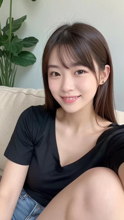 adorable, 1 girl, (face to face), 10 years old, baby face, happy, half body portrait, (face details: 1), (eye details:1), ((big breasts)). wearing transparent transparency long shirt, .. Cute posed. proportional body. Ultra High Res. realistic: 1.4, UHD,