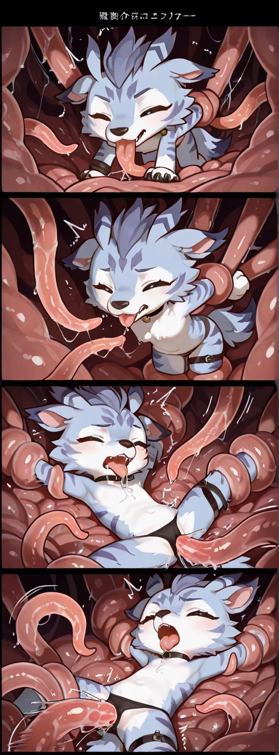 (masterpiece) finest quality, ultra-detailed, ultra-realistic, HDR, full color, 1girl, (tentacle sex:1.4), cum on body, tentacle penetrating pussy, blush