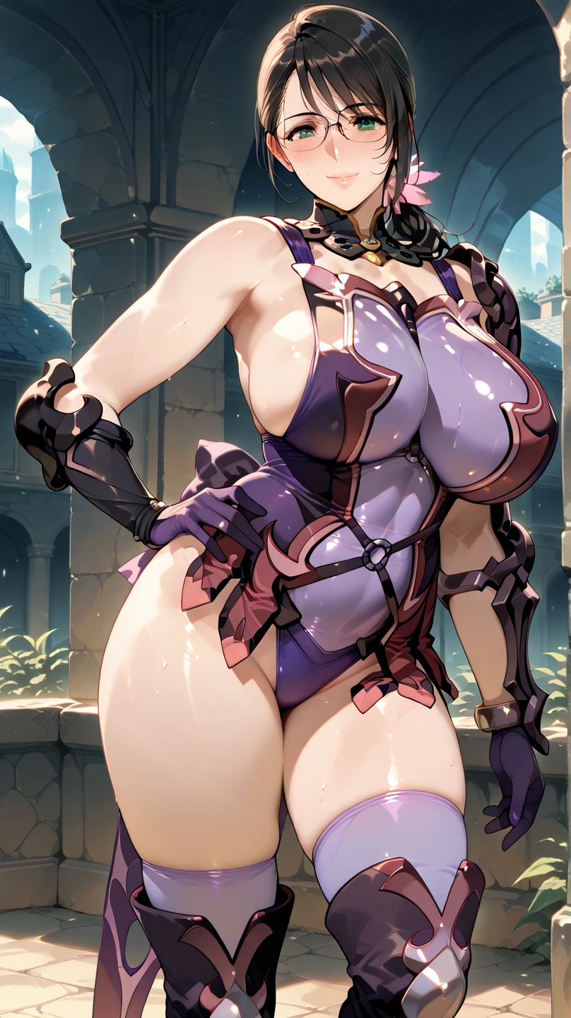 Browsing Caution,Sensual, Long blonde hair, Thick thighs, 8k, 4K, Highest quality, (High resolution:1.6), Cute anime face, Noise Reduction,short hair,Flaxen Hair、 (Sparkling Blue Eyes, A kind smile:1.3, Kind eyes:1.3)、Young Face, Anime Eyes, Asheria、(Sword in right hand:1.5)、(Equipped with a shield on the left arm:1.5)、(SFW Giant:1.9)、Large areola, Puffy nipples:1.3、Long tights、Knee-high boots、(garter belt:1.5)、Beautiful Hands、Beautiful fingers、(High cut thong:1.5),Squat, Spread your legs,