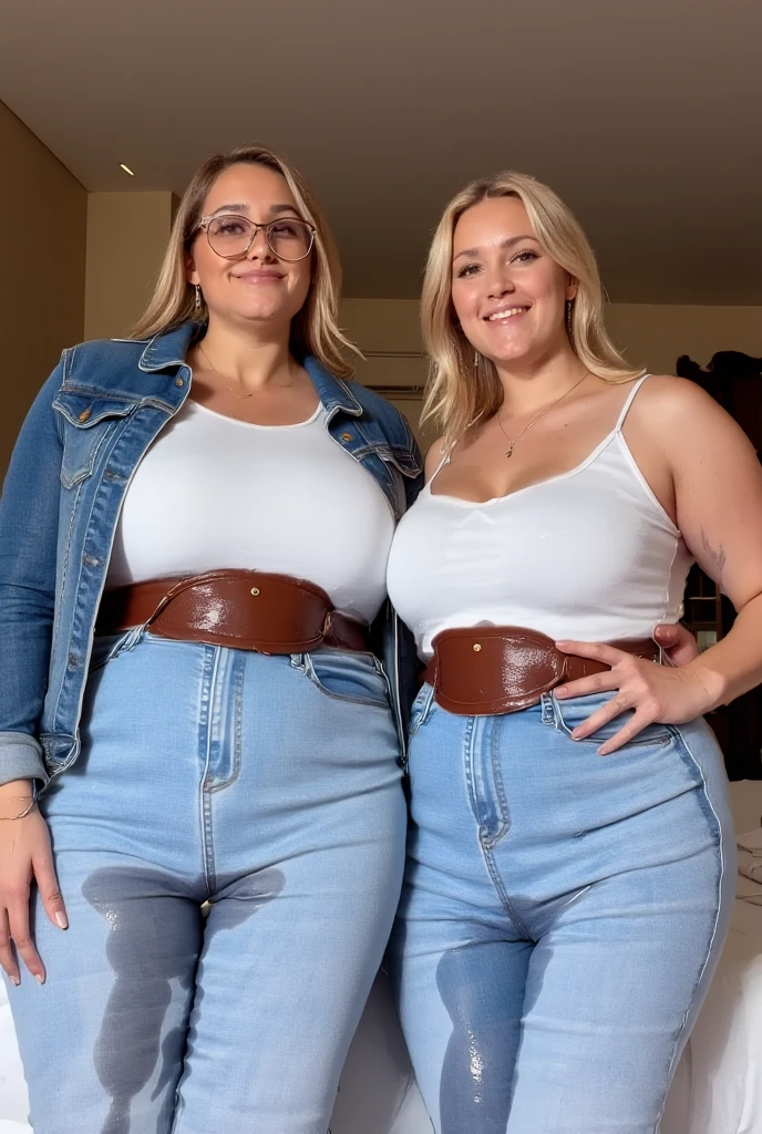 five extremely fat and large women hugging, huge bust, 300 pounds, black pants, massive stomach, lovehandles, smiling, bbw, plus size woman, belt, obese, hand on shoulder, wearing a baseball cap, black silk shirt, white jacket, voluptuous body, fatrolls, blonde hair