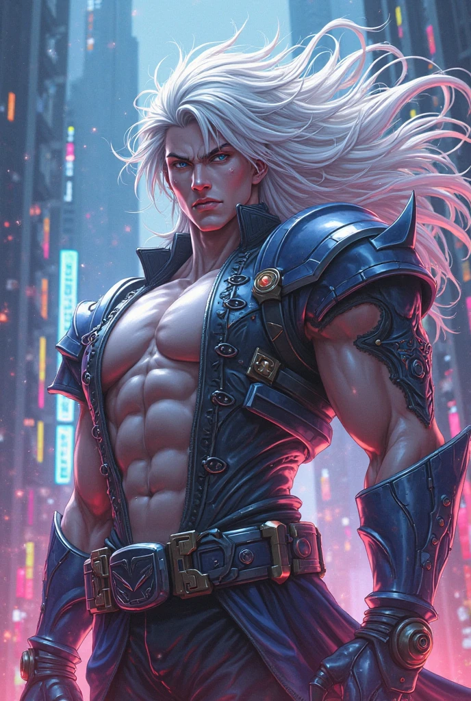 Male, long blonde hair, water green eyes, dynamic pose, solo, 32k,Super-Resolution,Full-HD,1080p,Fullscreen,Wallpaper,Generated by Midjourney, punk clothes,Full Moon, GameMaker, movie camera, war scene,Horror Anime,Horror Anime, 1080p, alone, bangs in hair, muscular body, Anime man, male face, smile with closed lips., Full moon, 4D Cinema, Perspective from point of view,  film camera, mysterious scene --chaos 58 --seed 3184 --no 0 --h 1333 --quality 100 --w 1222 --air 1222x256 --uplight --hd