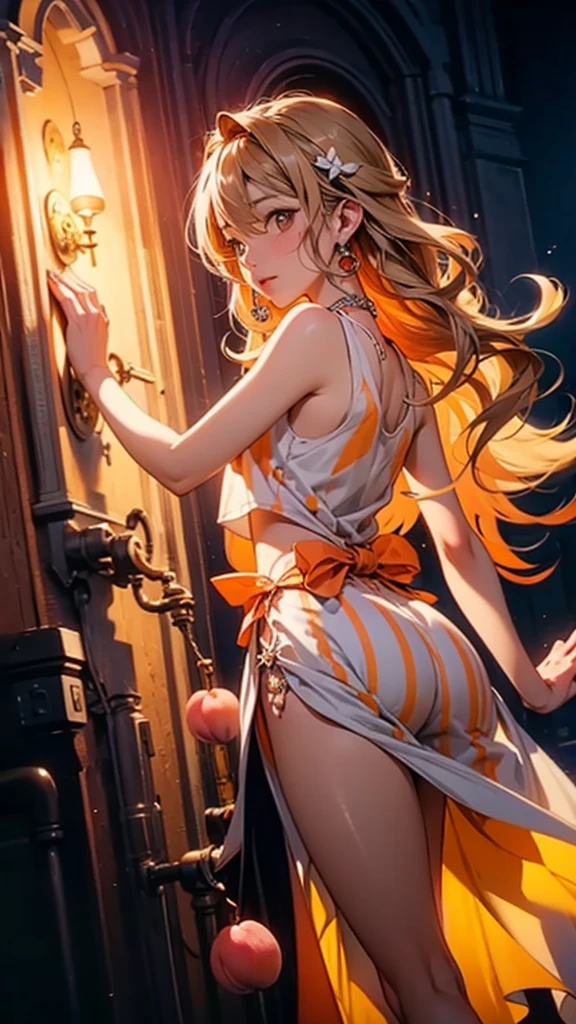 (best quality,4k,8K,High resolution,masterpiece:1.2),Extremely detailed, Super Fine,Clear focus,Physically Based Rendering,Description of Extremely detailed,professional,Bright colors,Bokeh, portrait,illustration,
(A girl lying on her belly;1.4), For the audience, front,
(Her hands were tied behind her back with ropes, Her fingers were delicately intertwined. The rope stretched to her feet, Tied in the air:1.5), Create an interesting and vibrant composition. (Ropes connected her hands and feet, Emphasizing vulnerability:1.5)
She is wearing a flowing dress, Decorated with intricate details and patterns, Emphasize her elegant and graceful temperament. Large Breasts,Sexy,cry,Expression