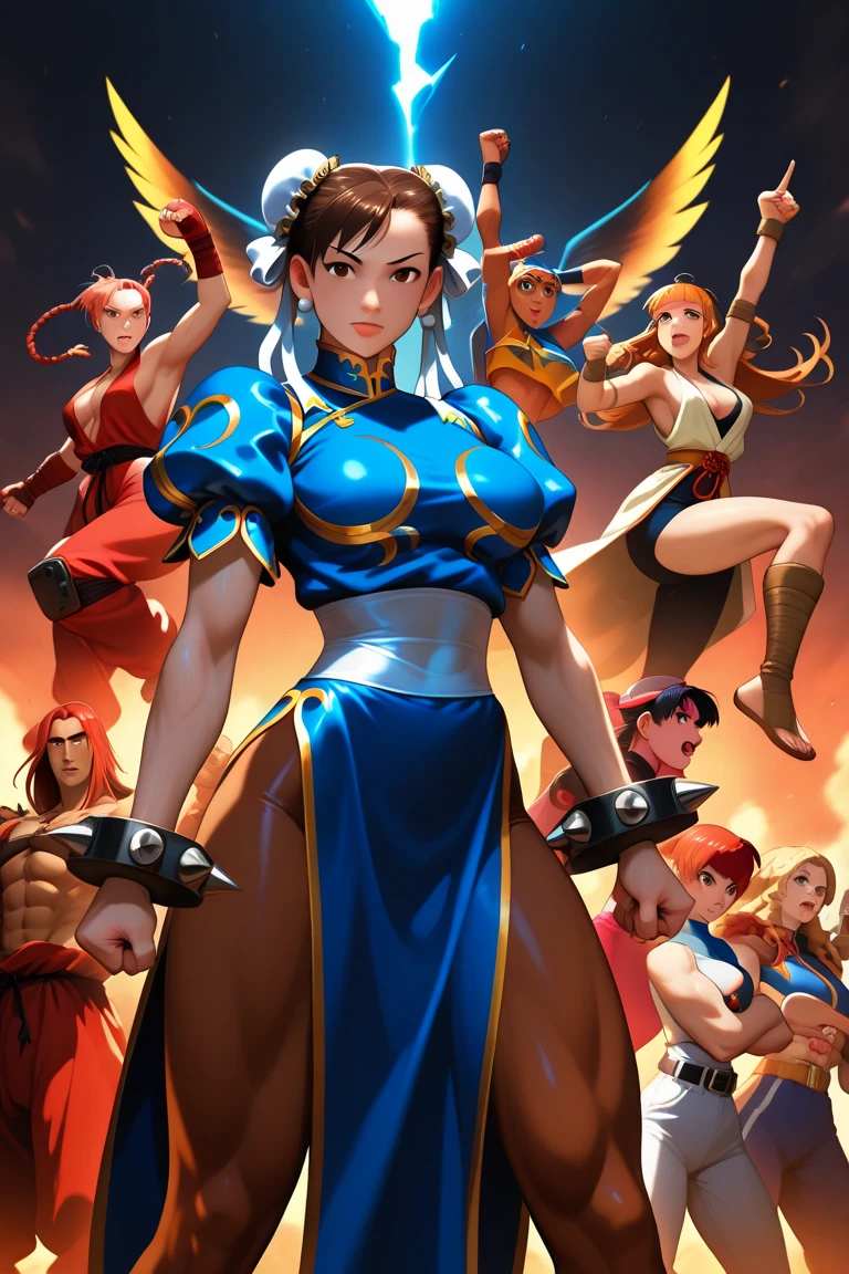 Milf, lei kugo, solo, live a live, chinese clothes, traditional clothes, action pose, full body, brown hair, braided hair, cross scars on face, martial arts, action pose, (1girl), medium breasts, ((red chinese clothes)), wanderer, traditional clothes, fighter clothes, pants, gauntlets, elbow gloves, fingerless gloves, full body,(( brown hair)), bread ponytail, braided hair, ((( cross scars on face)), hourglass figure, female, action pose, martial arts, kung fu, background, mountain, imperial chinese, gainax anime style, studio gainax art, studio gainax illustration, inspired by Masamune Shirow, studio gainax,