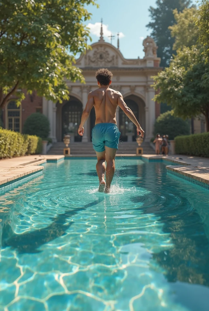 Neymer jumping in swimming pool