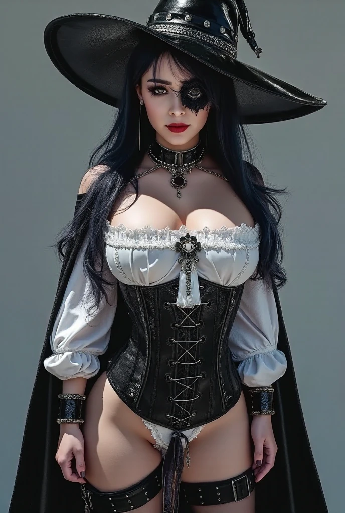 black santa girl、A glamorous Grim Reaper appears on the cover、Perfect proportions、large drooping chest、Death、There'There'There'There'There's an evil aura coming out、top-quality
