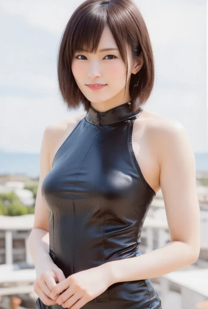 ((Wearing clothes)),((garden))、gardenでバイクに乗っている、smile、Laugh with your teeth showing、Sticking out tongue,へにょへにょしたsmile,Smile,Ultra-Realistic Capture, Extremely detailed, High resolution 16K close up of human skin. Skin texture should be natural, Enough detail to finely identify pores. Skin should look healthy, With even tone. Use natural light and colour,Healthy Beauty,Refined body,Good Style,