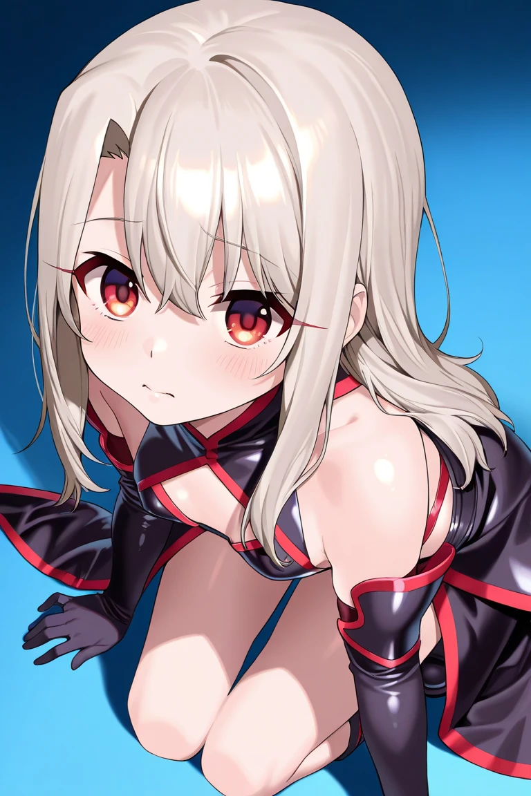 (masterpiece, best quality:1.5), (ultra detailed, high resolution, 8k, beautiful detailed, UHD, best anatomy), white hair, very flat breasts, 1 cool girl, a screen cracks, yelling loudly