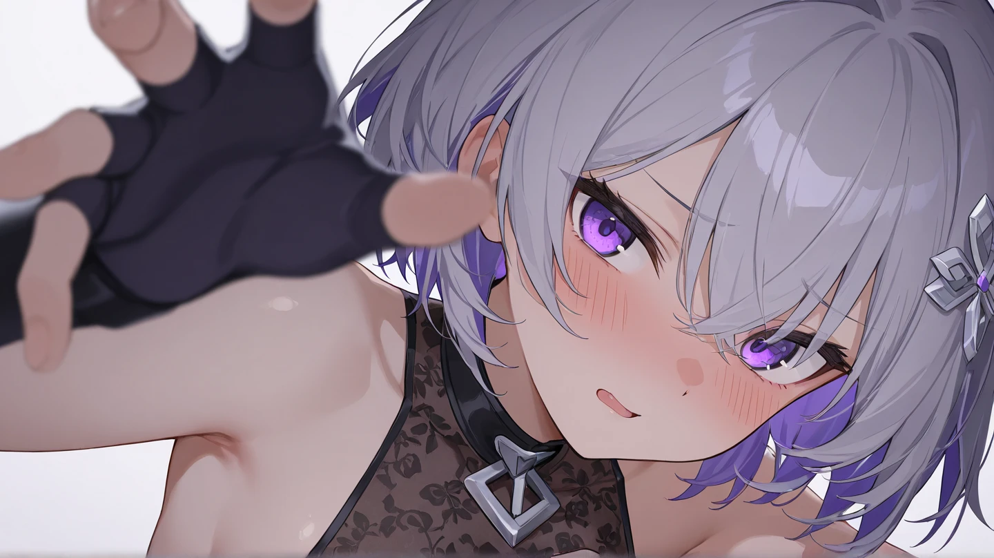 masterpiece, Highest quality, Beautiful face and eyes in every detail,Girls, Cute idol, Cool ,(masterpiece, highest quality),(standing pov 1boy, (overhead shot )NSFW,, (fellatio), purplehair,longhair,, hair over one eye , (pov1 boy, standing Take off your pants to your knees),(superhugebreasts), (blowjob), (Deep Throating ),(penis),(Half-open eyes),vapour, (torogao), (:>=),
blake 23 years old, , (we say), 
BREAK, woman, sexly,cute clothes, big lips, dark background, (purple lingerie),bare shoulders, clavicle,
BREAK ,
toilet, turn back,