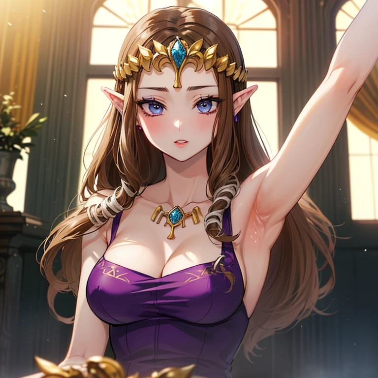 (((Face close-up))),(((No background))),(Expressionless),(((((profile)))))),((Upper Body)),((alone)),((Wink))),Anime art style,masterpiece,(Highest quality), (Super detailed),(Very delicate and beautiful),(alone),(detailedな顔と目),Beautiful eyes like jewels,(A truly gorgeous jeweled ruffled rococo ball gown dress),(((Mature Woman,Queen))),((1 Queen in a beautiful embroidery and jeweled absolutely gorgeous rococo ballgown dress with voluminous full length hoop skirt)),((crinoline)),,((Straight hair galore,Very long straight hair with plenty of volume,Super long straight hair)),,Cleavage,(bed),length_gloves,Very gorgeous hair accessories,Sparkling、((((A photo with only one person in it)))),((((Adult Expressions)))),((((Beautiful Face)))),((((dress)))),(()),(((Long Hair)))),((((Straight hair)))),((Cleavage)),((((Dark brown hair)))),Princess Zelda,((Puzzled)), ((Highest quality)),,(Very detailed) ,((Purple Blouse)),(((topless)))),, ((Highest quality)), (Very detailed),((detailed)),((())),Nintendo, The Legend of Zelda),,((alone)), ((Highest quality)), (Very detailed), ,