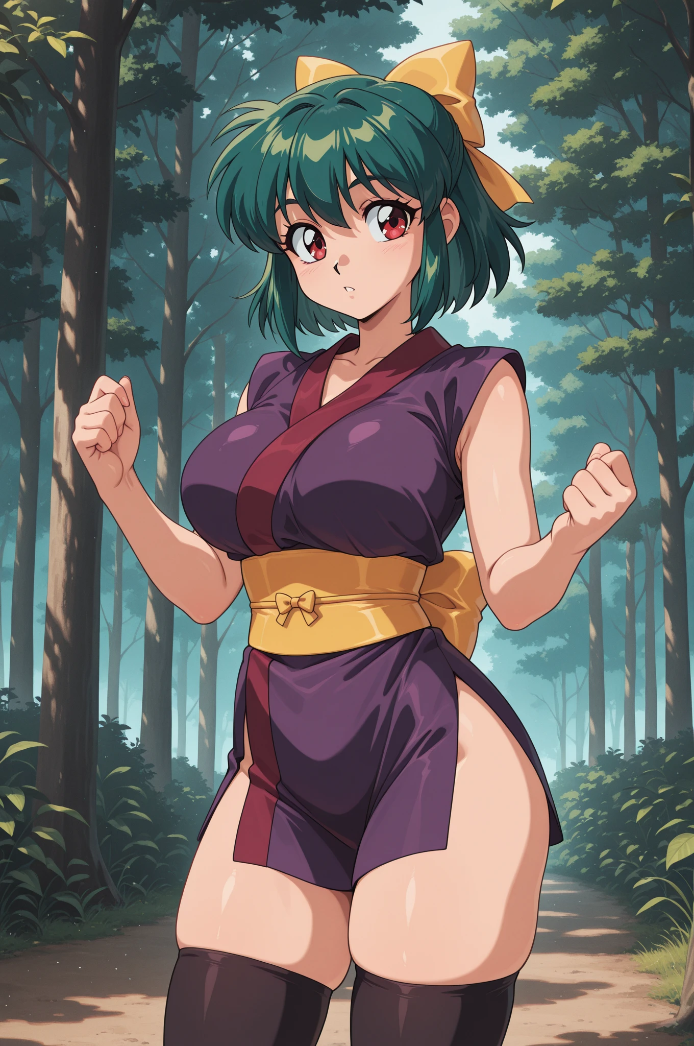 1980s, Retro,pc80,NSFW,Green cheongsam with slits,One Woman, 27 years old, 28 years old, whole body,Full Art,Big Breasts,Cute Liane, Gold Tiara, Pearl Necklace, Brown Hair,Green eyes,Jade hairpin,Skirt flipped up by the wind,Black color Micro pantie,Kicking movement,fighting pose,pussy