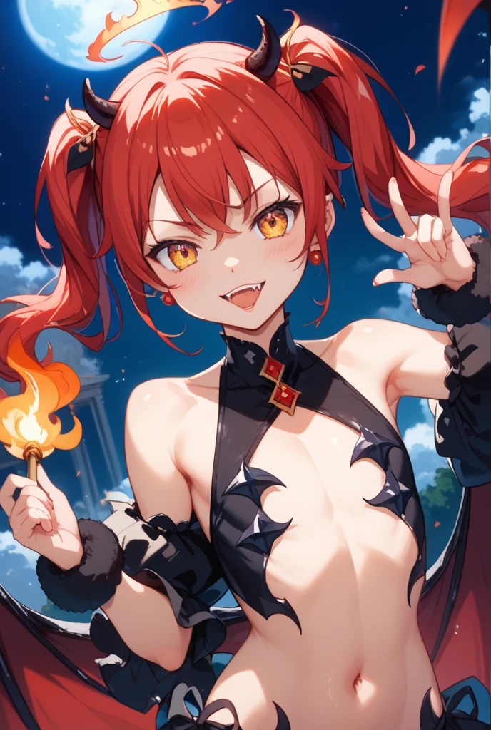  with a dragon appearance and red hair 