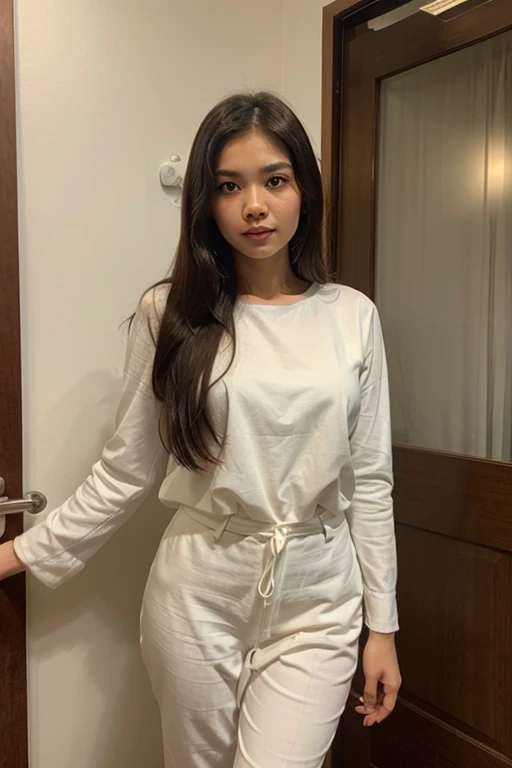 Indonesia teen Girl sees the ghost and pees her pants in fright.