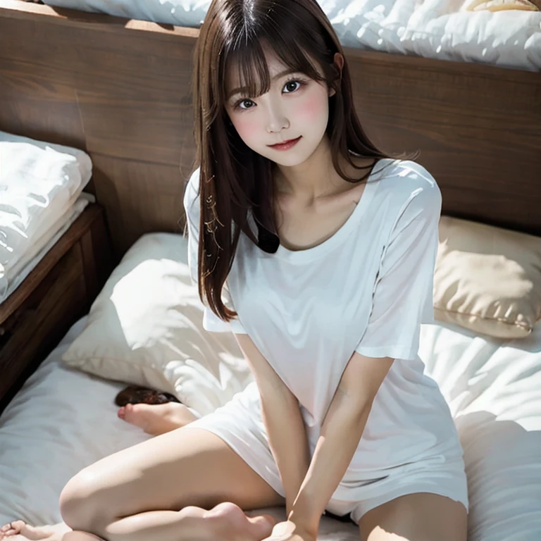 Good Hand、4K picture quality、Hi-Res、​masterpiece、top-quality、Cap:1.2、(Early teens girl)、finely detailed skin、（Florets Setup Underwear）、(lighting like a movie)、Pastel colors、Soft lighting、Dynamic angles、[: (A detailed face:1.2): 0.2]、Thigh Gaps、Soft belly、Medium milk same、 fullllbody、