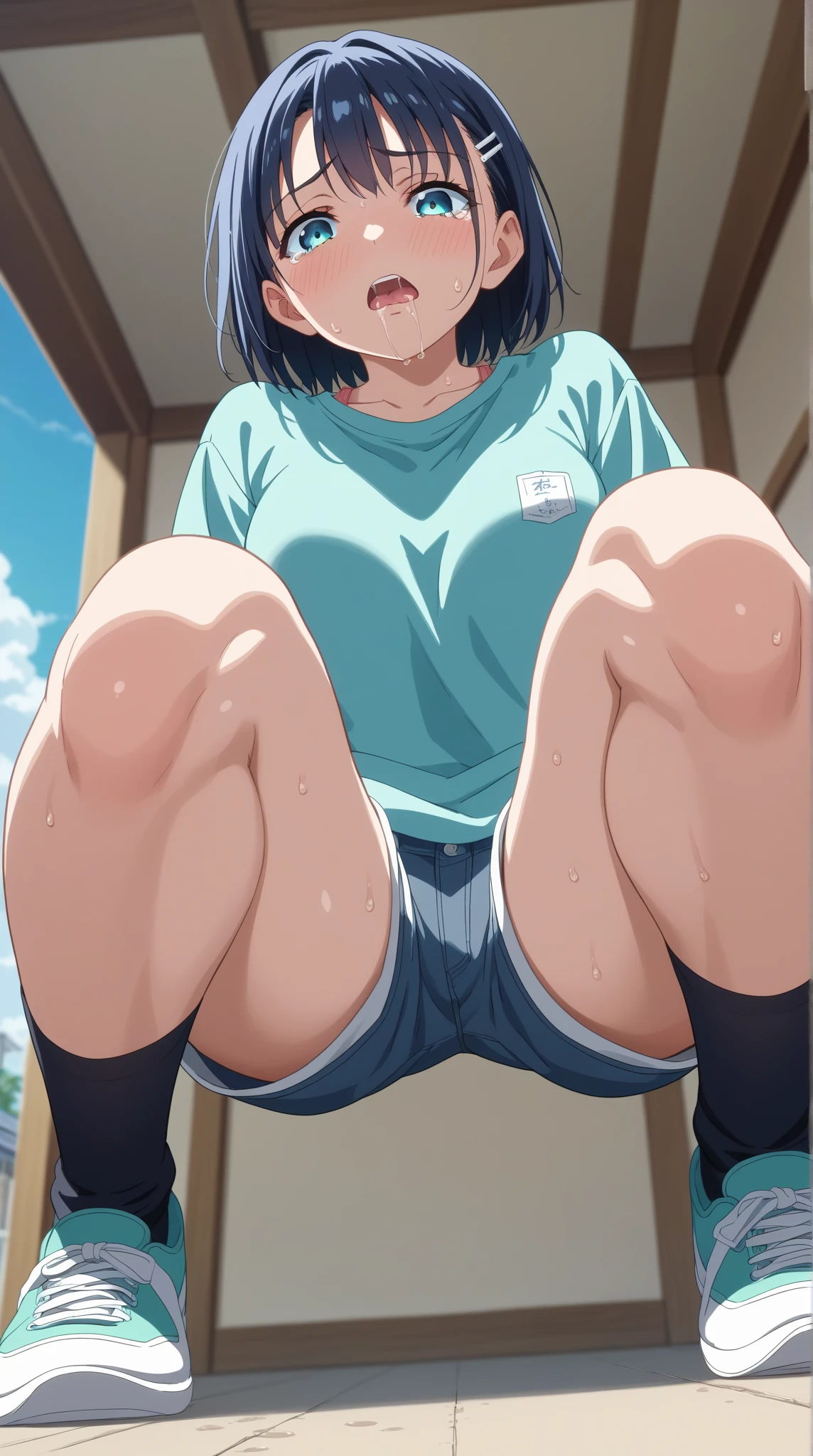 from the front,No underwear,Flat Chest,Pussy
,break,
Nico Yazawa, Flat Chest,Black Hair, (Red eyes:1.5), Twin tails, hair bow, bow, red bow,
,break,
Improve, shirt, Plaid, bow, blush, white shirt, hair ornaments, Manicure, Plaid skirt, bowtie, Pleated skirt, Cleavage
,break,
despise ,Disgusted face, Disgusted face,Unpleasantness,Frowning,distress,Frowning,rage,,{{{Scary:1.5}}},{{{Grit your teeth:1.1}}}, Looking down at the viewer, {{{Shadowed face}}}, masterpiece,Absurd, Beautifully detailed face
,break,
,Squat,Looking down at the viewer,Squatting,
((Tabletop,High resolution)), Tabletop, Highest quality, , Absurd, Perfect Skin, Detailed skin texture, Ultra-detailed, 8K, Intricate details, Beautifully detailed face,High resolution, One girl ,from the front.
indoor,locker room