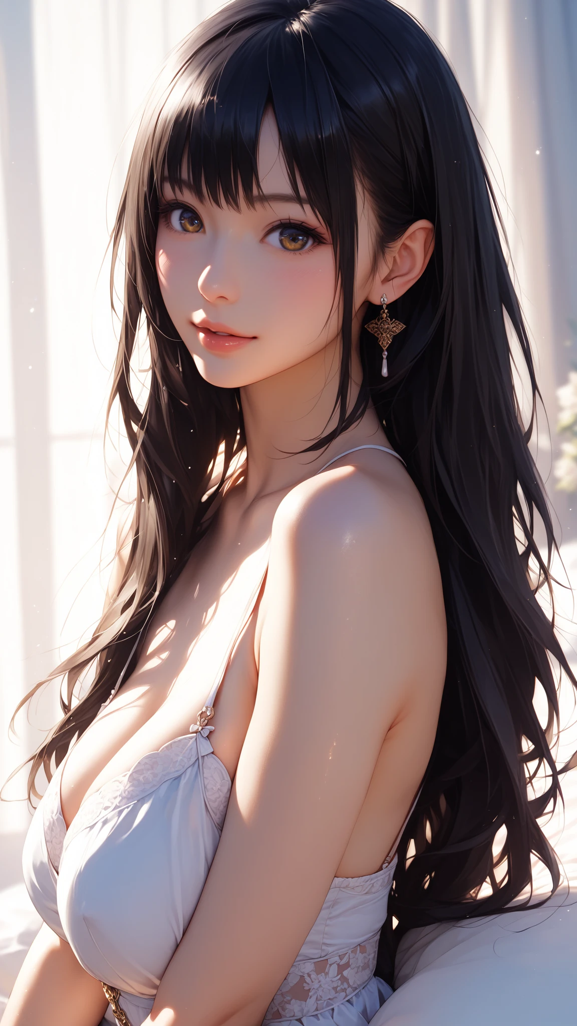 (UHD, retina, masterpiece, accurate, anatomically correct, textured skin, super detail, high details, high quality, best quality, high res, 1080P, HD, 4K, 8k, 16k), (beautiful detailed eyes, beautiful detailed lips, extremely detailed eyes and face), (((soft lighting:1.5))), physically-based rendering, vivid colors, (((large breasts:1.6))), (witch hat, black robe, pendants), (portrait, shiny hair, shiny skin, blush), (witch forest, bokeh), eye reflection, (smirk:1.5), (purple hair, profile, arms up:1.2), (lightning magic, hair fluttering in the wind:1.2),