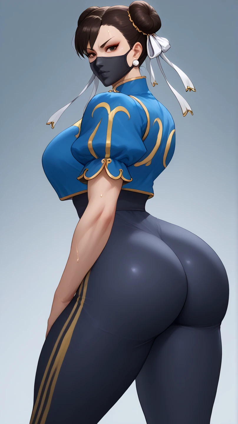  anime girl dehya (genshin impact) busty  with thick thighs and big ass bigger than thighs and head and body with  hyper ass, ass view  