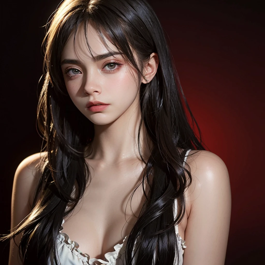 masterpiece, Ultra realistic, 16k, high quality, incredibly detailed, dream aesthetic, dream atmosphere, cinematic, work of art, (sharp focus: 1.5), (photorealistic: 1.3), featured (Beautiful goth Girl), pretty red-haired girl (charming seductress). cinematic, detailed, 16k sharp focus, realistic. Gorgeous. Seductive (evil). Natural red hair (realistic texture), illuminated silky and shiny hair, detailed hair (realistic), (natural). gorgeous detailed face (charming seductress). flushed cheekbones (Rosy cheeks), tanned skin , (white skin) alabaster skin that seems to glow ethereally. Her attire is goth. Voluptuous form. Turquoise blue eyes (evil eyes look). A symmetrical face ::2 goth clothes + trending on artstation + fantasy art + realistic cloth + fractals in the background, flowing hair --aspect 9:21 --uplight his otherworldly beauty. realistic skin texture, pale-white skin illuminated. realistic perfect shading. absurdres, realistic textures. solo, alone, 1girl. looking at viewer. female muscular body, toned body, defined muscles. Large natural breasts, cleavage. pantyhose, queen of darkness (black) dress (realistic texture). In Different positions at different angles. Day background. unbelievably real, best quality, Photorealistic.