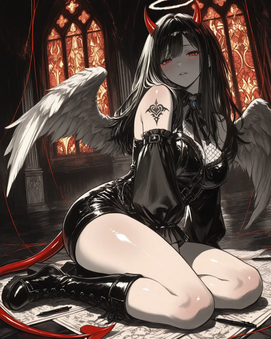 (((masterpiece)))、((highest quality))、(super detailed)、(CG illustration)、(so beautiful ))、cinematic light、(((1 Mechanical Girl)))、 SF、Apocalypse、erotic grotesque、(beautiful and luxurious:1.2)、(1 girl:1.3)、facing the front, (double breasted,under bust:1.2), button gap,(((corset belt))),(((high waist mile