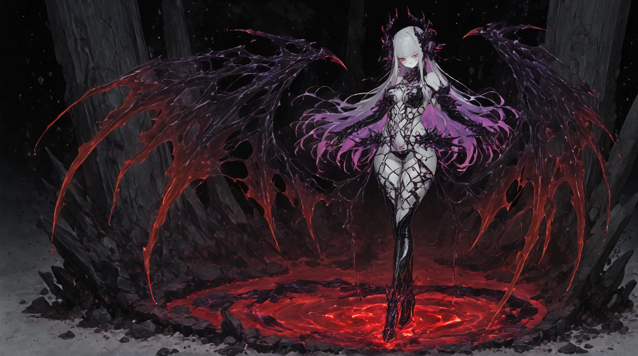 best quality, masterpiece, highres, detailed, perfect anatomy, cowboy shot, ShadeMC, shadow, extra eyes, multiple eyes, possessed, symbiote, glowing, monster, shademon, monster eyes, <lyco:ShadeCorruption:0.9>, 1girl, evil smile, armor