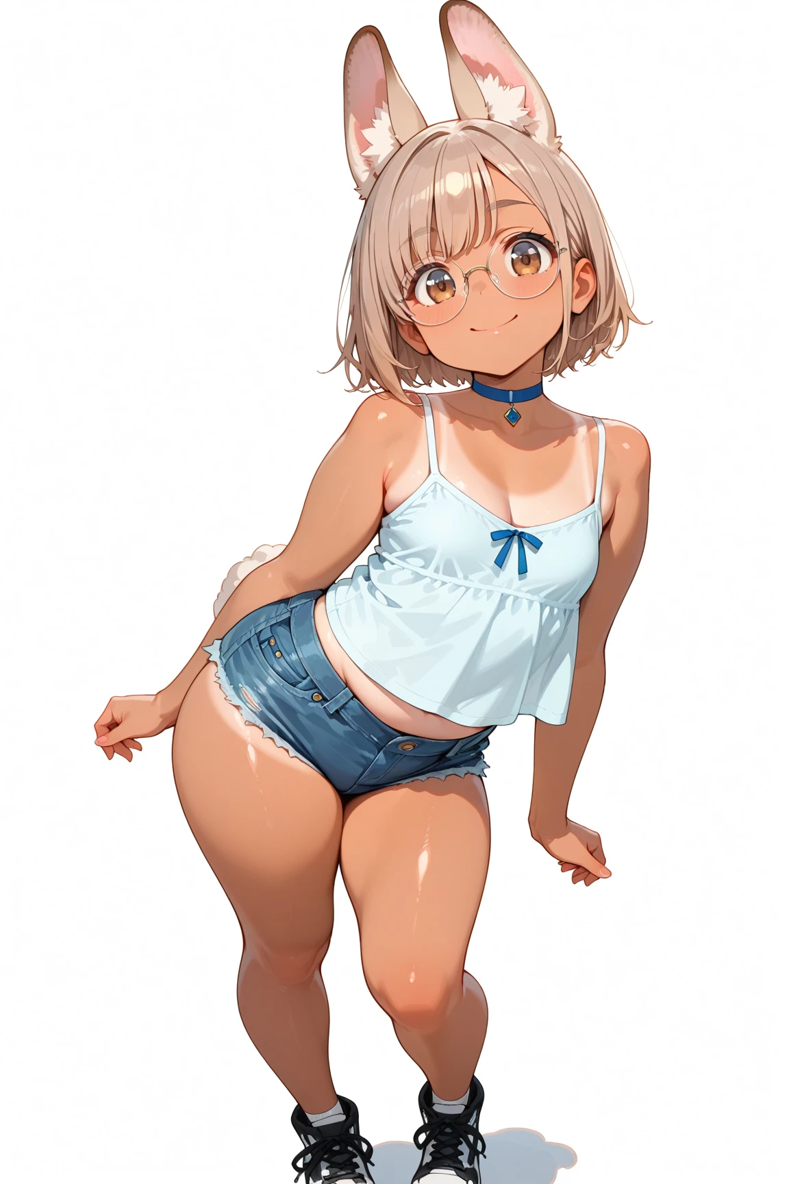 top-quality、Full limbs、complete fingers、Slender beauty、straight haired、Twin-tailed、knee high、Blue school swimsuit、Small eyes、tits out