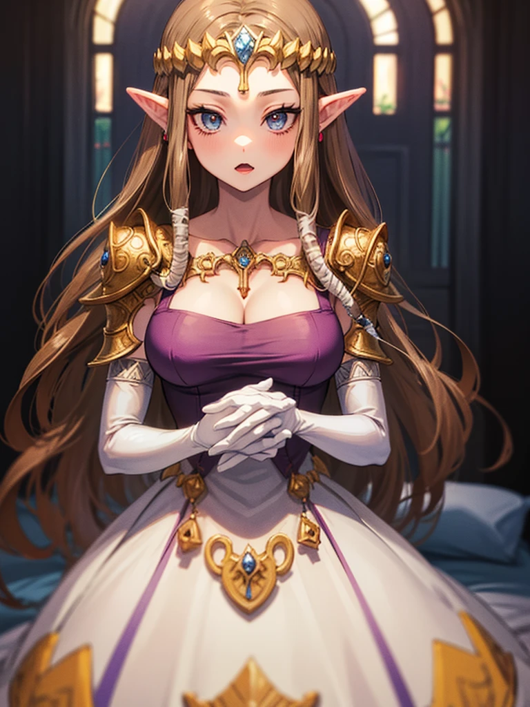 (((Face close-up))),(((No background))),(Expressionless),((((Please lift your skirt)))))),((Upper Body)),((alone)),((((Glossy Lips)))),Anime art style,masterpiece,(Highest quality), (Super detailed),(Very delicate and beautiful),(alone),(detailedな顔と目),Beautiful eyes like jewels,(A truly gorgeous jeweled ruffled rococo ball gown dress),(((Mature Woman,Queen))),((1 Queen in a beautiful embroidery and jeweled absolutely gorgeous rococo ballgown dress with voluminous full length hoop skirt)),((crinoline)),,((Straight hair galore,Very long straight hair with plenty of volume,Super long straight hair)),,Cleavage,(bed),length_gloves,Very gorgeous hair accessories,Sparkling、((((front)))),((((Adult Expressions)))),((((Beautiful Face)))),((((dress)))),(()),(((Long Hair)))),((((Straight hair)))),((Cleavage)),((((Dark brown hair)))),Princess Zelda,((chest is slightly exposed)), ((Highest quality)),,(Very detailed) ,((Purple Blouse)),((rubbing hair)),Brown Hair,((Embarrassed look)),, ((Highest quality)), (Very detailed),((detailed)),(((pray))),Nintendo, The Legend of Zelda),,((alone)), ((Highest quality)), (Very detailed), ,