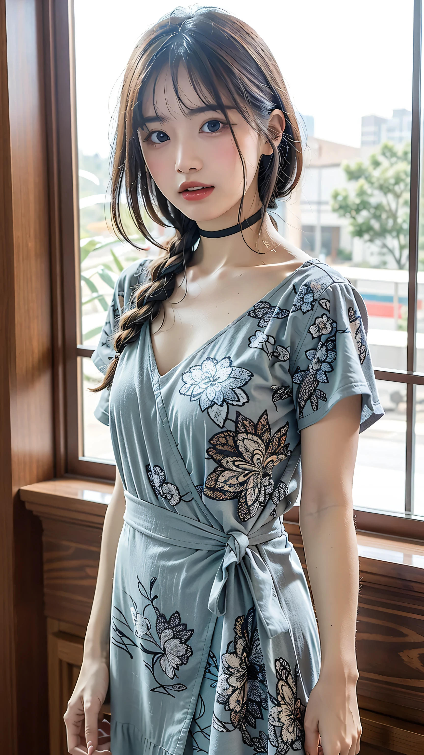Lace dress in Brazilian colors 