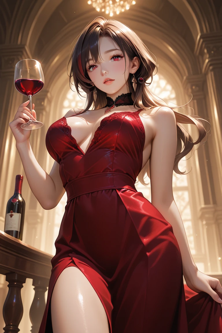 (8K HDR photorealistic pic), Betty Boop, short, althetic, curvy lady, ((tight little red dress)), dark eyebrows, black lipstick, (hoop earrings), dark eyeshadow, black lipstick, curvy, busty, (curly short black hair), shortstack, (retroussé breasts), darling figure, (supple pouting breasts), firm thighs, hourglass figure, kerchief, big brown eyes, dancing seductively