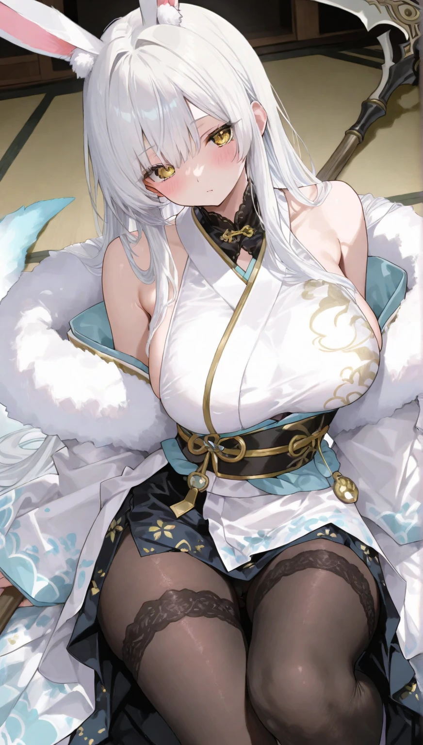 (best quality, masterpiece), 1 girl, centaur, It takes, White skin, Korean , Smiling, exposing the abdomen,bikini, 아름다운 소녀 perfect white tiger photo, perfect white tiger photo