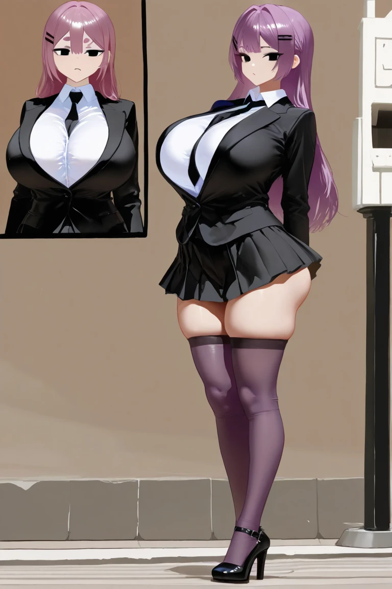 (masterpiece, 最high quality, high quality:1.4), Professional artwork, Intricate details, vision, Sharp focus, Detailed painting, masterpiece, Topics on pixiv, (Vibrant colors, by by Nagasawa Rosetsu:1.05),
Hiroko Takashiro, (Mature Woman, Mature Woman:1.1), alone, (Curvy:1.1), Backstreets, at night, Dark Alley, (Full Body Shot:1.1),
(Redhead:1.05), Long Hair, lipstick, compensate, Super detailed hair, Super detailed face, (Purple eyes:1.05), Perfect Eyes, Perfect Face, Earrings, (Confused, blush:1.2),
shirt, Jacket, (Black knee socks, garter belt:1.1), zettai ryouiki, Pencil Skirt, , High heels,shirt lift, show off race bra:1.5,
(Large Breasts:1.1), Cleavage, Big Ass, Thighs,