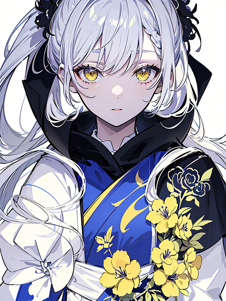 (masterpiece, best quality, ultra-detailed, best shadow), (detailed background,dark fantasy), (beautiful detailed face), high contrast, (best illumination, an extremely delicate and beautiful), ((cinematic light)), colorful, hyper detail, dramatic light, intricate details, (1girl, solo,white hair, sharp face,purple eyes, hair between eyes,dynamic angle), blood splatter, swirling black light around the character, depth of field,black light particles,(broken glass),magic circle,