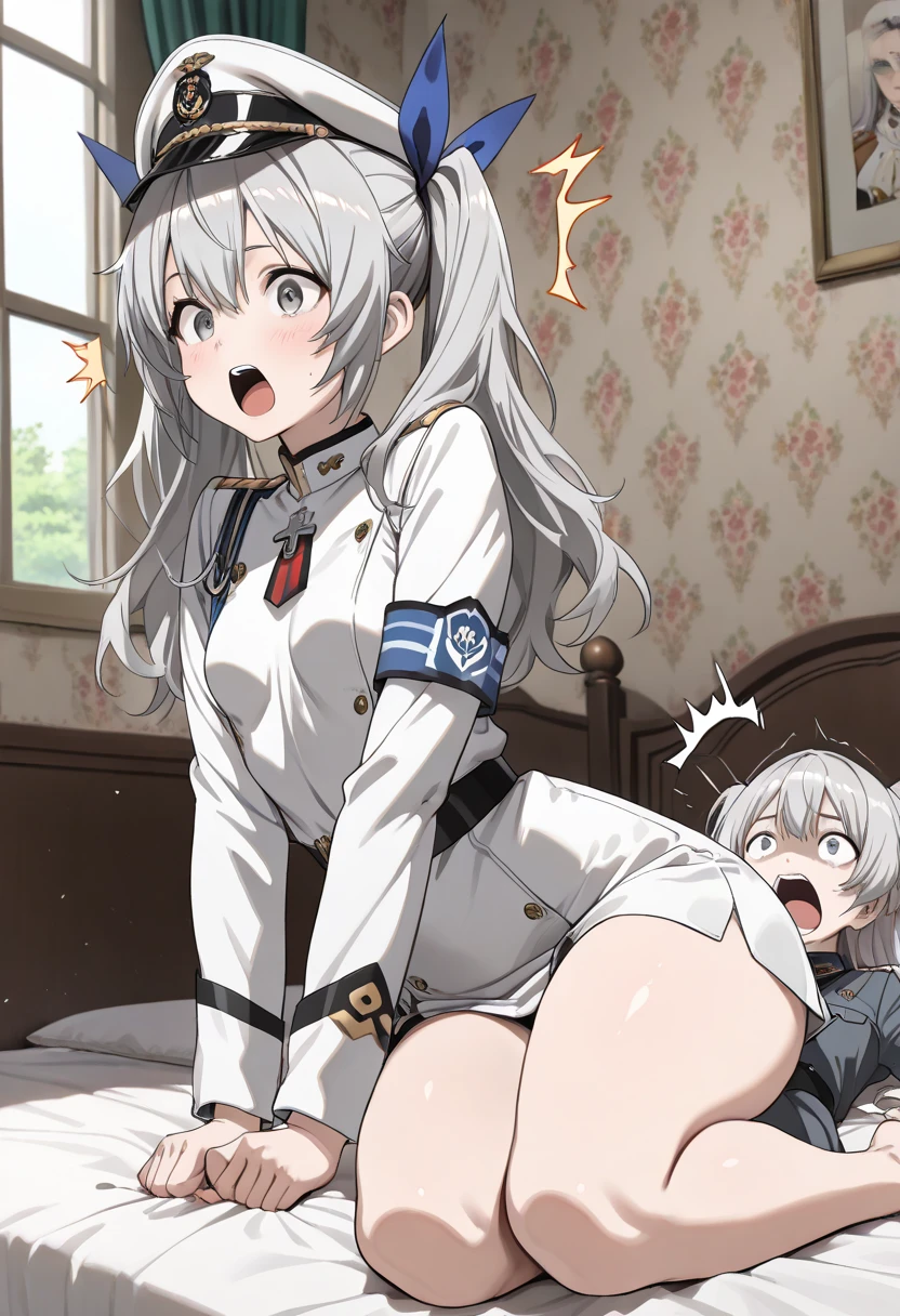 , Panties and restraints,He lies on the midwife's bed,The chain is tied with iron chains, , Jade feet, long hair, Eyes drooling black, Eyes of hope, elf ears, Cat ears, Issuance, Cute tattoos,High heel shoes