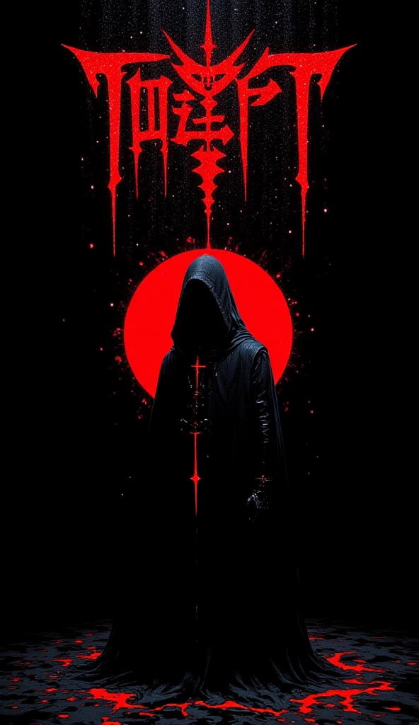 cover for dubstep riddim music with red and black color and japanese,