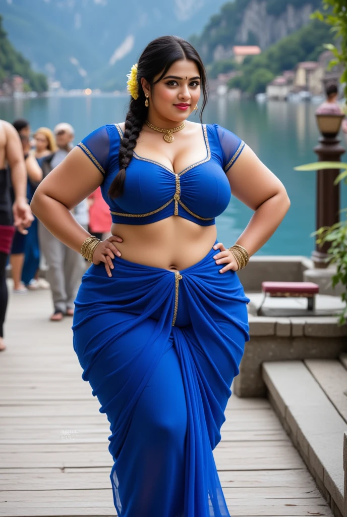 best quality,Masterpiece, perfect face, beautiful indian girls smooth face full body plus size curve wearing strapless bra underwear full figure, fat women bbw,blue juicy lips,seductive saree, wearing saree,