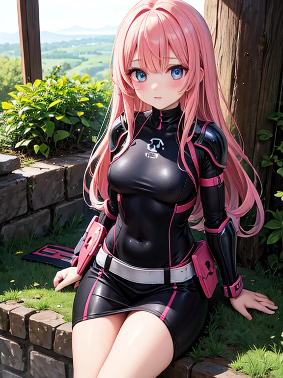best quality, insanely detailed, nino nakano, breasts, blush, looking at viewer, cheerful eyes, arousal, long sleeve leotard, highleg leotard, athletic leotard, tight leotard, pussy, full body, spread legs, masturbation, nsfw, roof top background, airwalking, pussy line