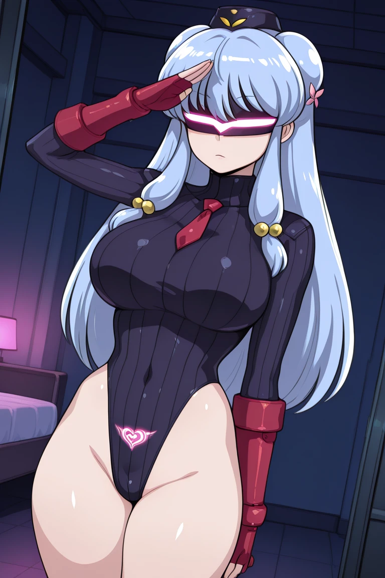 (masterpiece), best quality, expressive eyes, perfect face, sexy woman, (white skin), full body, jewelry, ((low heel)s), (dark red dress shirt with sleeves rolled up), (grey pants), (black vest), (glasses) beautiful, loving, long (silver hair), mlp, mlp oc, red eyes, tall, (((1girl))), silver tail, ((tattoo of a chaos star)), Equestria Girls OC, EG OC