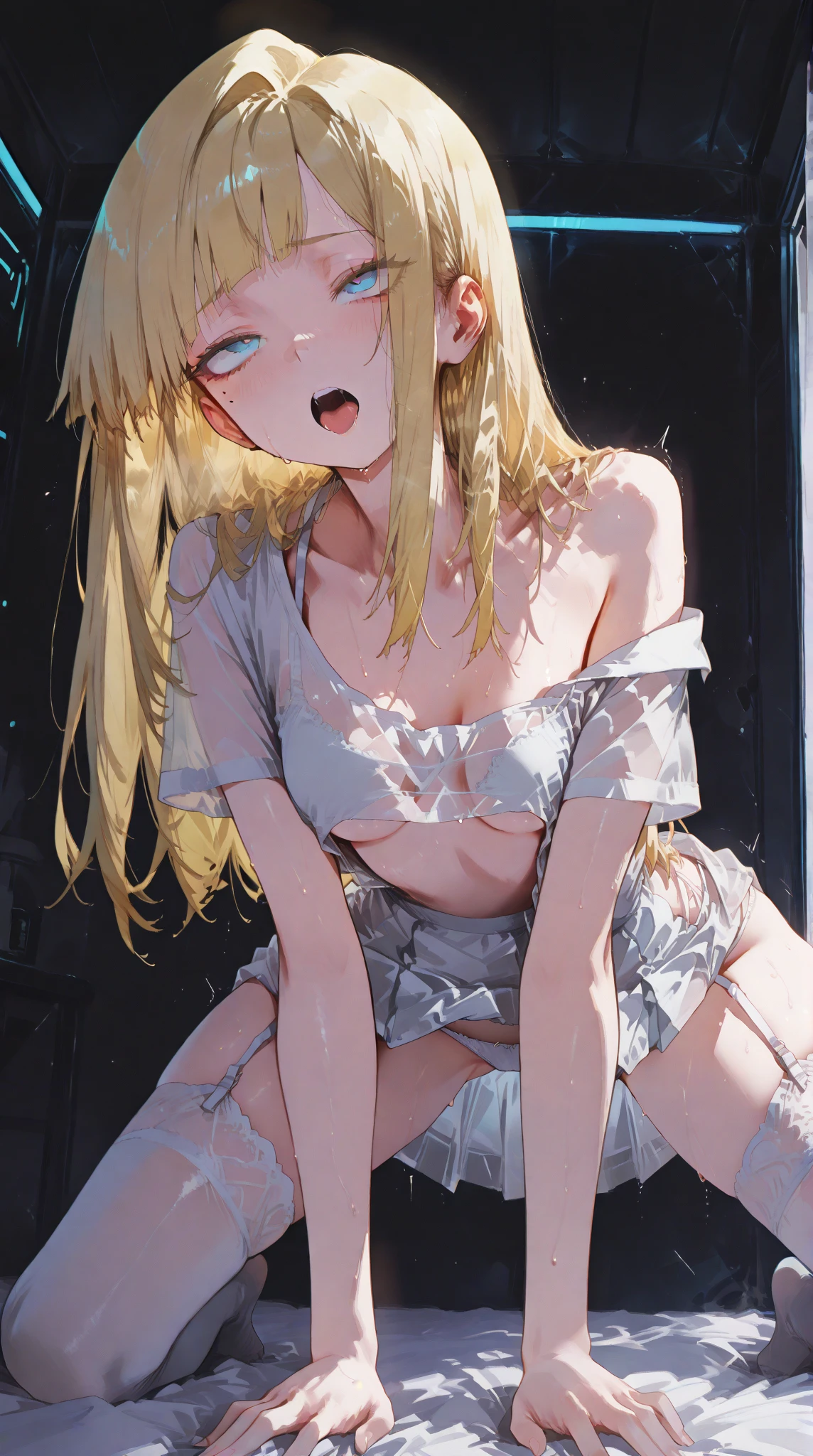 {{{Arms tied}}}, {{{detained}}}, {{masterpiece}}}, hyper quality, very delicate eyes, {{{Legs wide apart}}}, very sad, {{Crying face}}, {{{best quality}}}, {{beautiful}}, {{nipple}}, {{{pussy}}}, {{{Blonde elementary school girl}}}, {{{Nude}}}, 