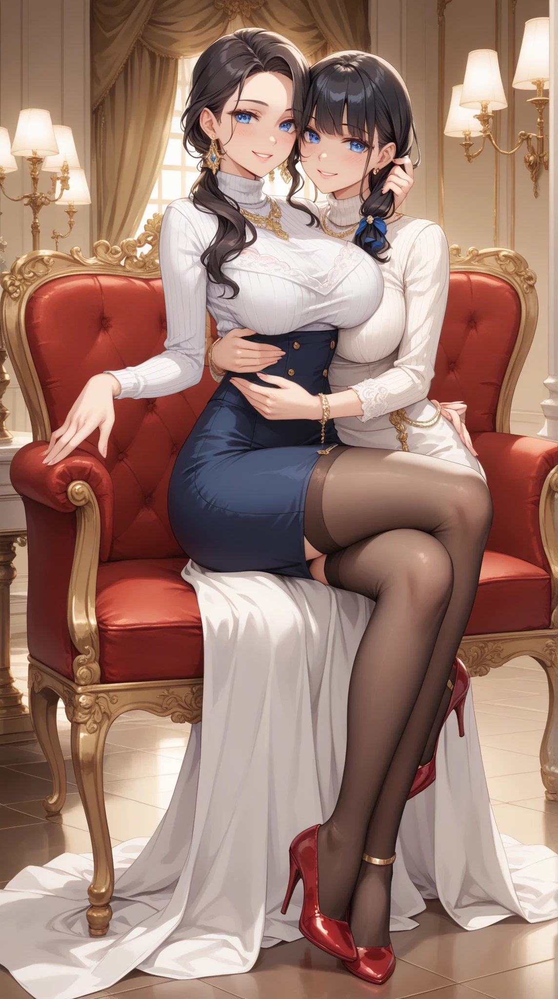 "Top CG, best quality, Smile, Gentle beautiful girl, 帝国pope, {{185cm big beauty}}, (High), Royal sisters, military temperament, pope, White skin, Exposed chest, Long legs, perfect facial features, Bright Eyes, Officer's hat, Red lips, Beautiful and cold, {{Large Breasts}}, Pretty and handsome, Blue long hair, Officer epaulettes, Transparent and visible skin, {{Girl in Red Army Coat}}, Ultra Detailed, { There are blue lines on the clothes}, Delicate and shining eyes, crop top, White and blue leather clothing, Tight leather jacket, 4k picture quality, Urban Beauty, Modern City, Realistic Portraits,
