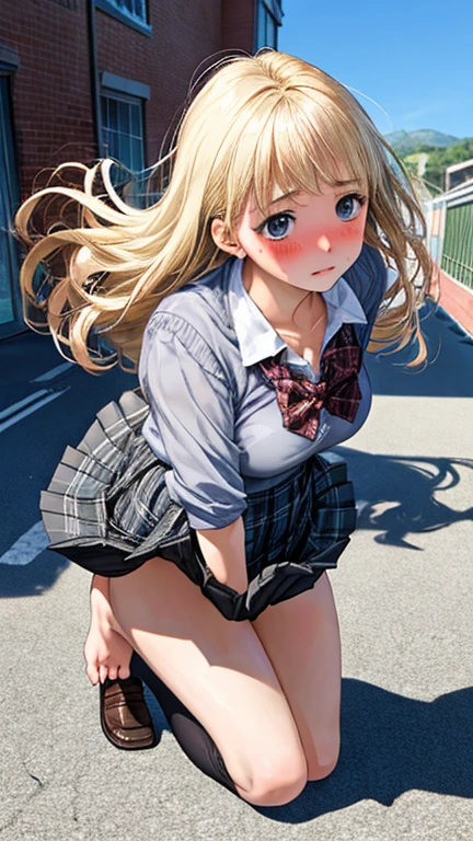 (masterpiece1.5),hyper quality, Hyper Detailed,Perfect drawing,1girl in、(((facing back)))、With smiling eyes、(((Turned)))、((very Bigger breasts))、Big round buttocks、kawaii ,With smiling eyes、(((Beautiful golden school uniform))),(((Beautiful golden sailor color))),(((Beautiful golden skirt))),(((Beautifully sparkling golden ribbon))),(((Beautiful shiny golden panties))、(((Golden Knee High Socks)))、 (((Golden blouse)))、3D,16K illustrations、((clearface))、The path to school、School route、nice background、(((beatiful backgrounds)))、(((Detailed drawing)))、Perfect Beautiful Girl、(((Perfect Photo)))
