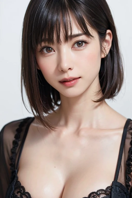(table top, highest quality、ultra high resolution、face focus focus、focus on the sides、navel focus、decolletage focus、very attractive beauty、Adds intense highlights to the eyes、look closely at the camera:1.4、Absolutely beautiful bangs:1.4、Brunette short bob hair with bangs:1.4),1 girl, Report, black haired, realistic, looking at the viewer, pale black eyes, short hair, lips, lip gloss, Upper body、Big eyes、eyelash)、((italian natural background、hyper real stick:1.4))、((short hair with bangs:1.4、Beautiful bangs with 46 points:1.4、{Huge|big|Hugeな|mega} chest:2, cleavage:2、Big eyes、Give your students very powerful highlights、very bigger chest、look at the audience、very beautiful beauty、show me your ears、beautiful long neck、beautiful decollete、smile、A smilee beautiful teeth、Open your mouth and smilee))、28 years old、very cute super model、perfect anatomy