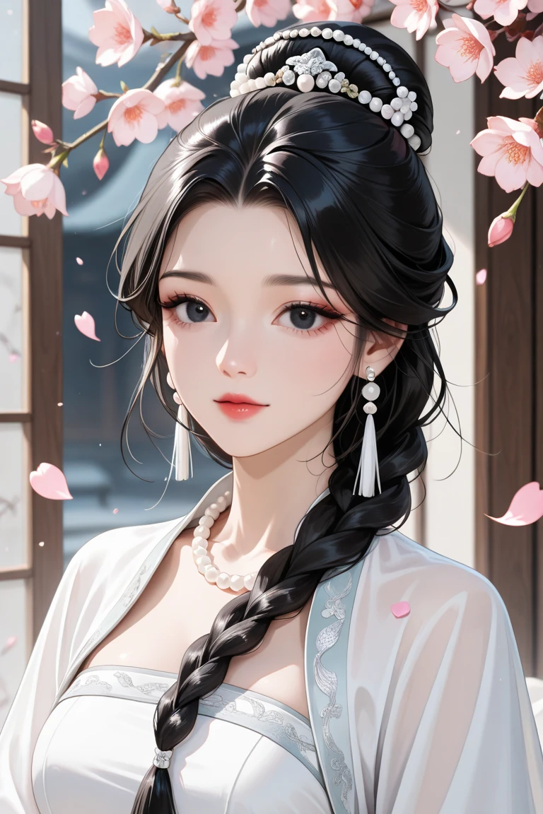 ((Biologically correct limb count))、((Full Body Shot, Full-body photo including face、Head to toe photos))、4K、masterpiece、((Focus on the face))、((Symmetrical facial features))、Eyes of meticulous depiction、Beautiful woman、Excellent style、Beautiful feet、(Black Stockings、High heels with anklets)、Detailed depiction of the face、Small earrings、necklace、((Close-up photo of the upper body))、(white latex shirt、Latex skirt)、Scenery of a park with seasonal flowers in full bloom、Low - Angle、(smile)、((Thick morning fog all around)、I can't see anything around me)、