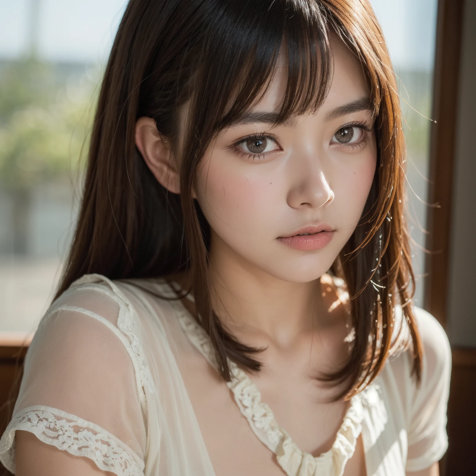 best quality, face focus, soft light, ultra high res, (photorealistic:1.4), RAW photo,
1japanese girl, solo, cute, (pupil, lights in the eyes), detailed beautiful face, (small chest),(high resolution detail of human skin texture),
(long hair),
indoor,
Damask Shirt Dress,
(portrait)