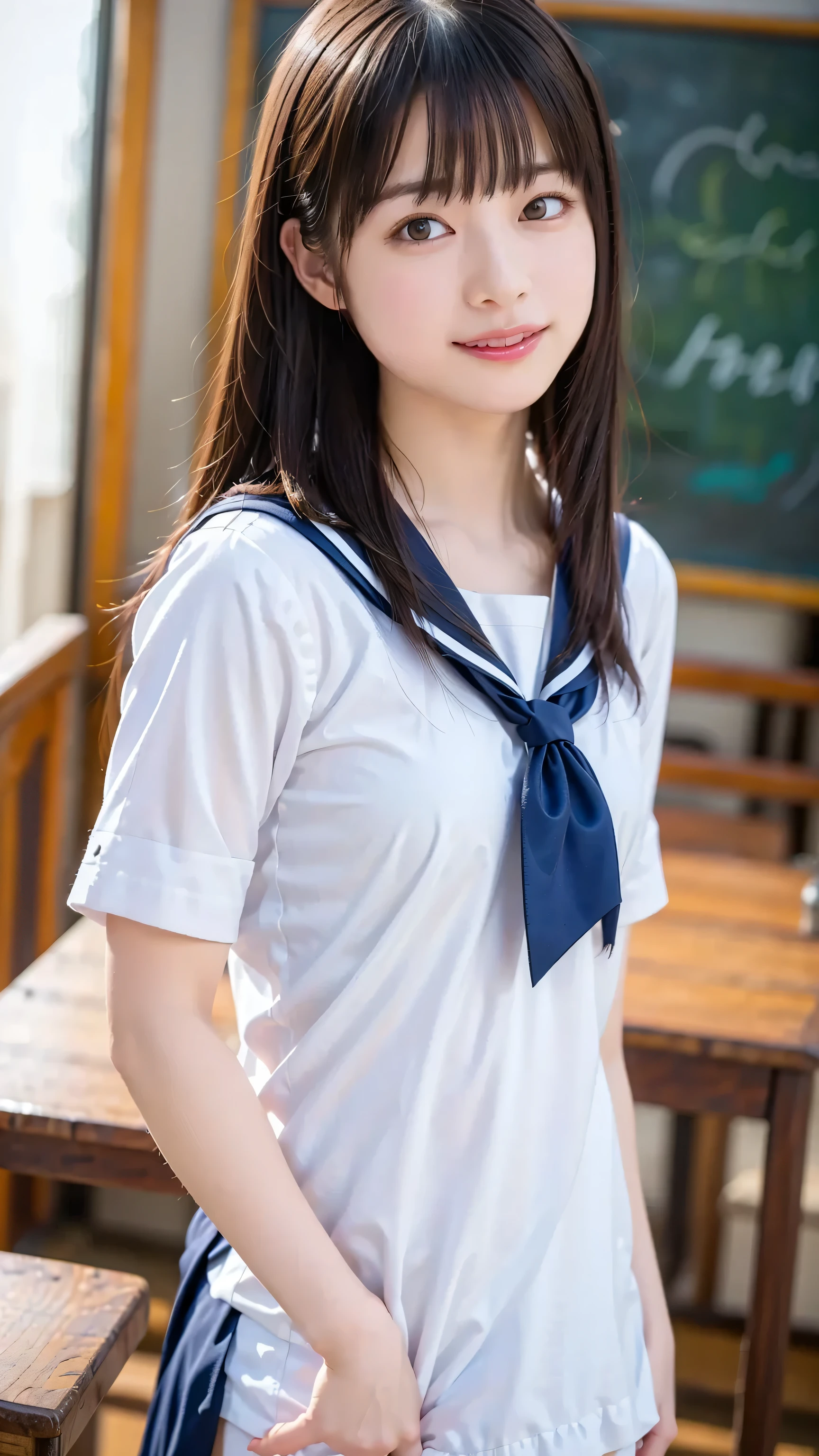((masterpiece)), (( top quality)), ( details), (( 非常にdetailsな)), 4K, (8k), top quality, ( beautiful ), anime style , upper body, focus on the whole body, in the classroom , cute woman, 1 woman 、 beautiful mature woman, Alone, ( sailor suit 、 Pleated Miniskirt 、 over knee-high socks), beautiful light brown hair, (( beautiful eyeedium hair, teeth, embarrassing, ( white panties visible under soft lighting :1.2), lens flare, sparkling, Shine、 And crying face 、 plump body、太いおteeth、 faces of Japanese actresses、 beautiful mature woman、4、 hands soaked in white sexual liquid on the desk、 wet body、 Put、 Pee, ((have intense sex in missionary position:1.5)), (( random sexy pose with butt sticking out to viewers、Put in、Deep joy, Drunken eyes :1.2)), (( close your eyes、takes a big breath:1.2))、backrest holding the pole with one hand、 Table Top、 euphoric expression、 climax expression , the whole body twitches