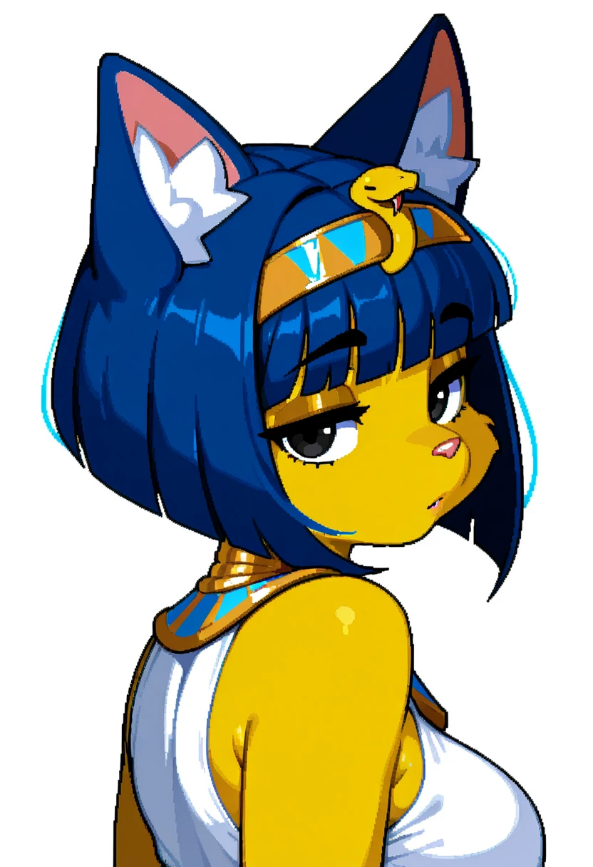ankha,うつぶせ, masterpiece, best quality, highres, NSFW,1girl,nude , best quality, amazing quality, very aesthetic, absurdres,masterpiece, smell, 
