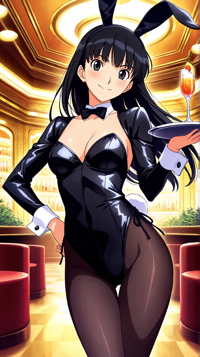 yor briar,
1girl, portrait, animal ears, bangs, black hair, black leotard, black pantyhose, black thighhighs, earrings, flower, gold earrings, gold hairband, hairband, highleg, highleg leotard, jewelry, medium breasts, leotard, looking at viewer, pantyhose, playboy bunny, rabbit ears, red eyes, red flower, red lips, red rose, rose, short hair with long locks, single leg pantyhose, single thighhigh, solo, thighhighs, wrist cuffs, asimmetrical legwear,
, ((masterpiece))
<lora:yor:0.7>