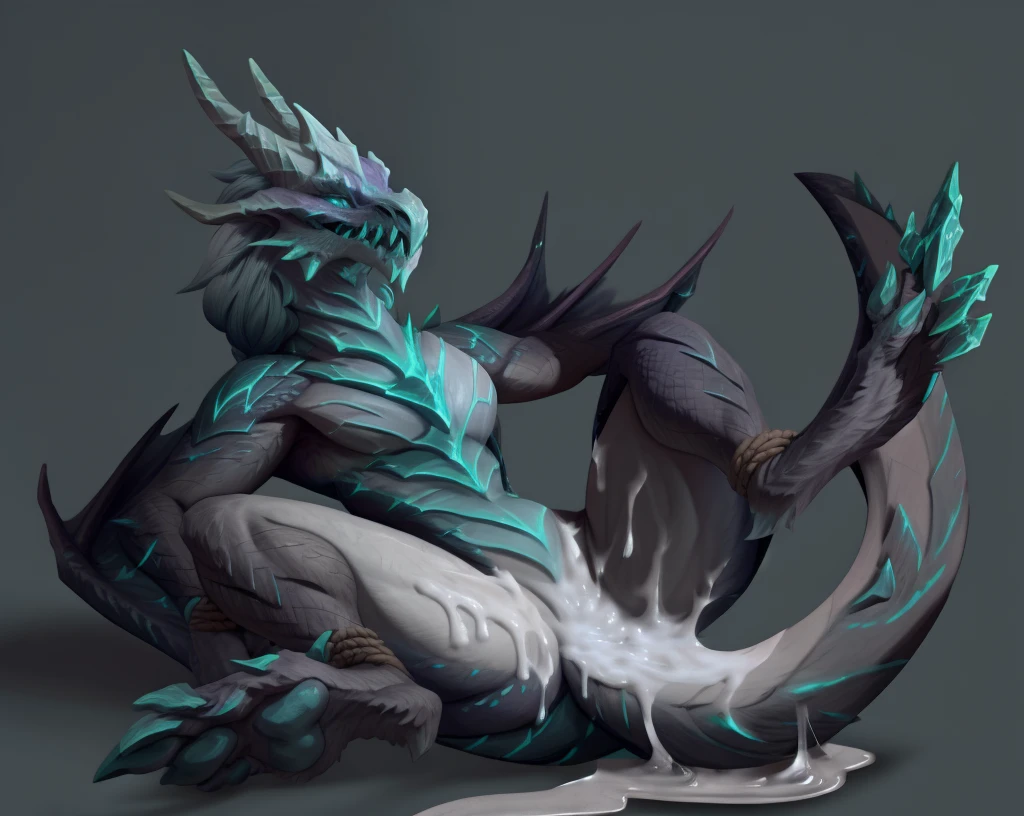 an extremely talented impressionist painting of mature AurothDOTA wyvern in a cum filled container, after sex, lying in trash, feral, prostitution, quadripedal, detailed scales, curvy, light blue mane, uploaded on e621, nsfw, questionable content, scalie, wings, full body, wyvern, flat chested, tail, anus, presenting pussy, humiliated, embarassed, skimpy clothes, excessive cum puddle, tongue out, licking cum from ground, ready to serve, tally marks on ass, face down ass up, cum in mouth, drowning in cum