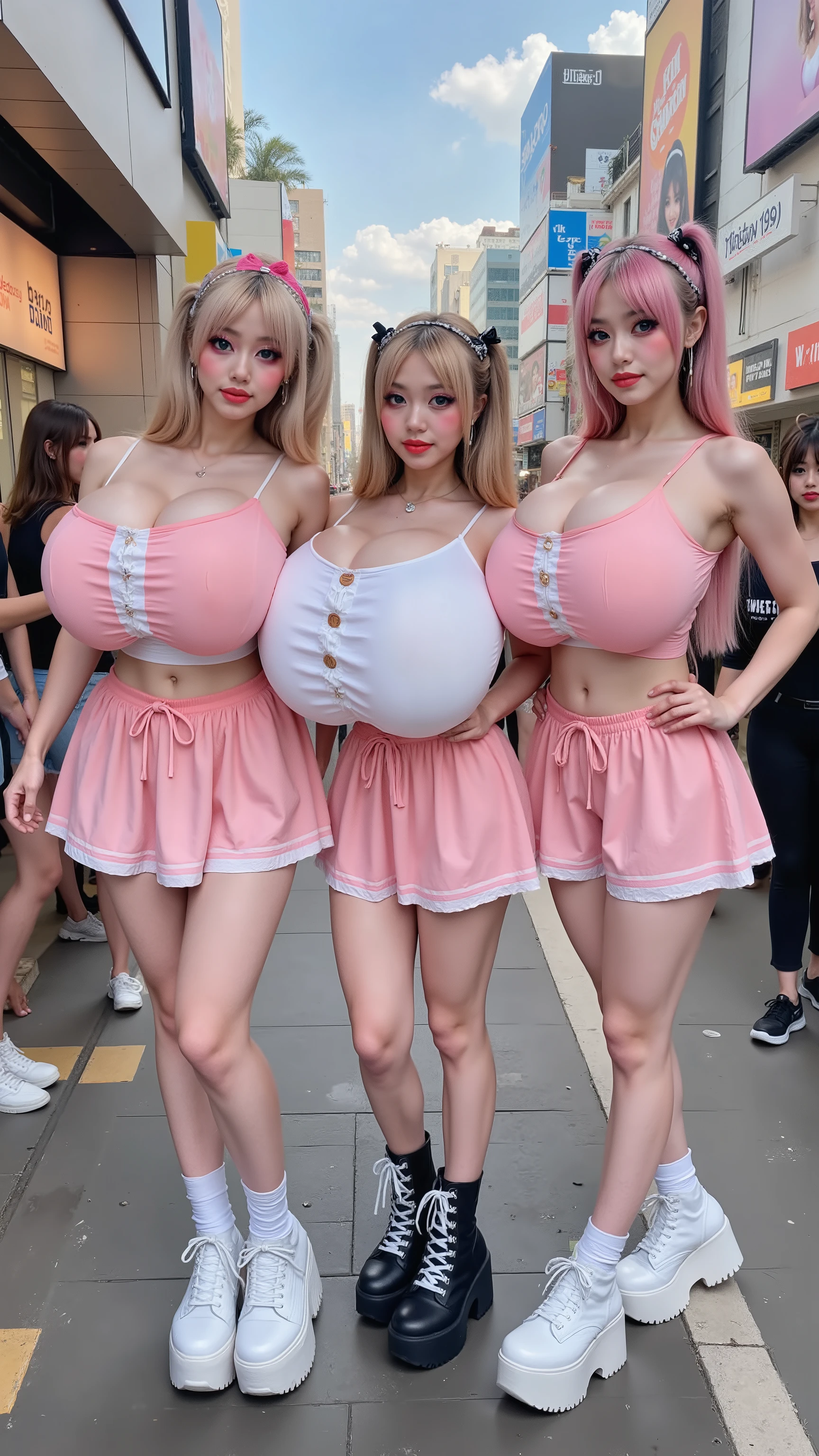 Ultra HD、Ultra high definition、Noise Reduction、perfection、Image quality adjustment、Balance Changes、Optimal Lighting、((Five Girls:1.5))、Gravure idol group、Cosplay、Camel Toe、Giant tit、Nipple Puffs、Cleavage、Plump、Super big breasts、Super big butt、Bubble butt